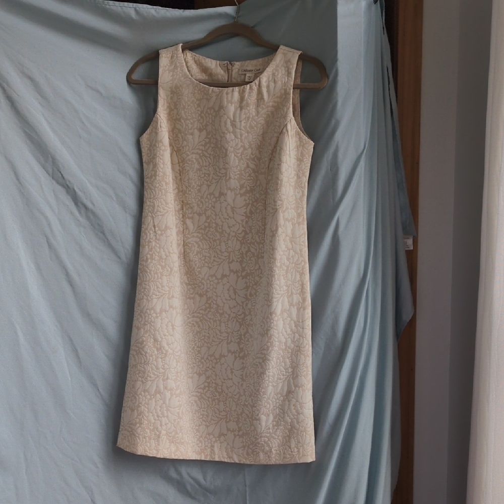 Beige Floral Mini Dress